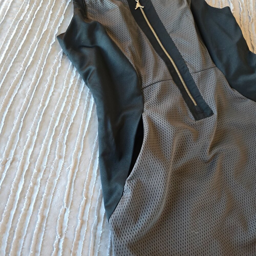 Jordan Utility Capsule Zip Dress Black Grey Mesh Snap Hem Small - Picture 9 of 16